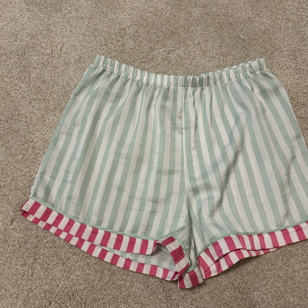 Kensie Green and Pink Striped Women’s Pajama Set - Picture 4 of 9